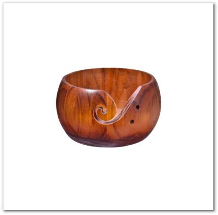 Wooden Yarn Bowl for Crochet Yarn Storage