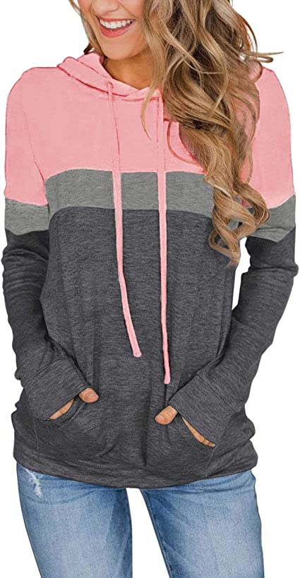 Ladies Tunics Casual Shirts Long Sleeve Hoodie