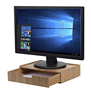 Bamboo Drawer Large, Monitor Stand
